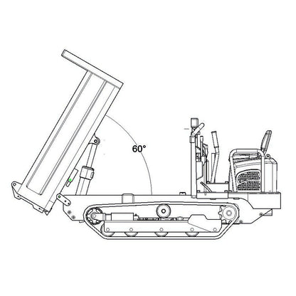 Metal 1/14 Remote Control Hydraulic Tracked Dumper Truck RC Tipper Model Construction Machine Light Battery Flysky Radio