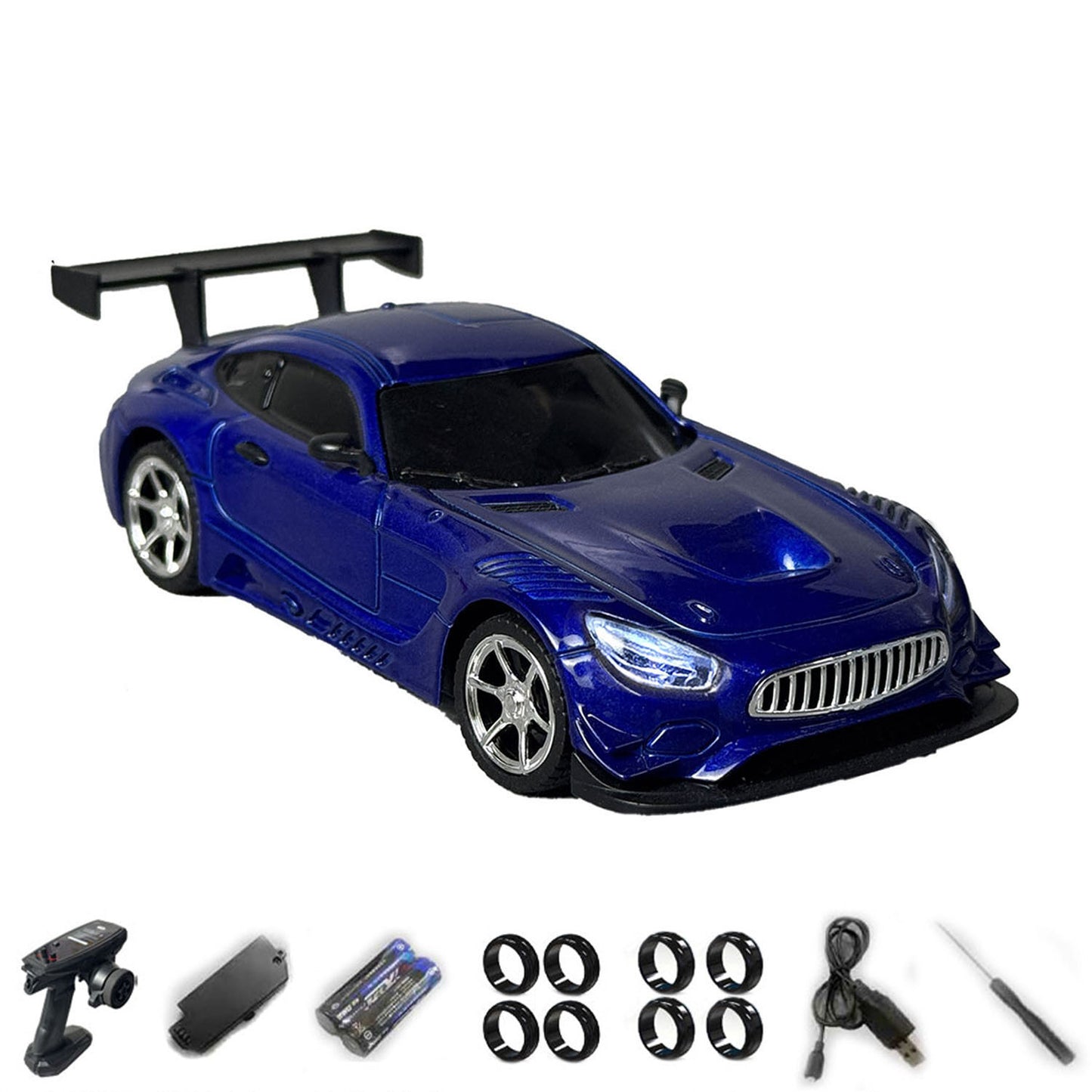 LDRC LD4301 1/43 Radio Control Drifting Car 4X4 RC Racing Vehicle Model Metal Body Shell 2Speed LED Lights No Sound System