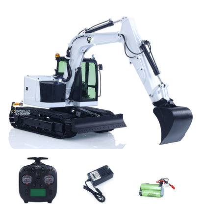 Metal 1/14 Remote Control Hydraulic Excavator C308 3 Valve 2Arms RC Digger Engineering Vehicle Flysky ST8 Radio Light Coupler