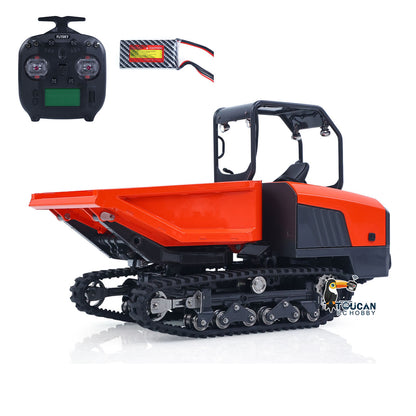 In Stock Metal LESU 1/14 RC Dump Truck KC300HR-5 Hydraulic Remote Control Tracked Tipper Car Model 180 Degree Rotation Openable Door Lights