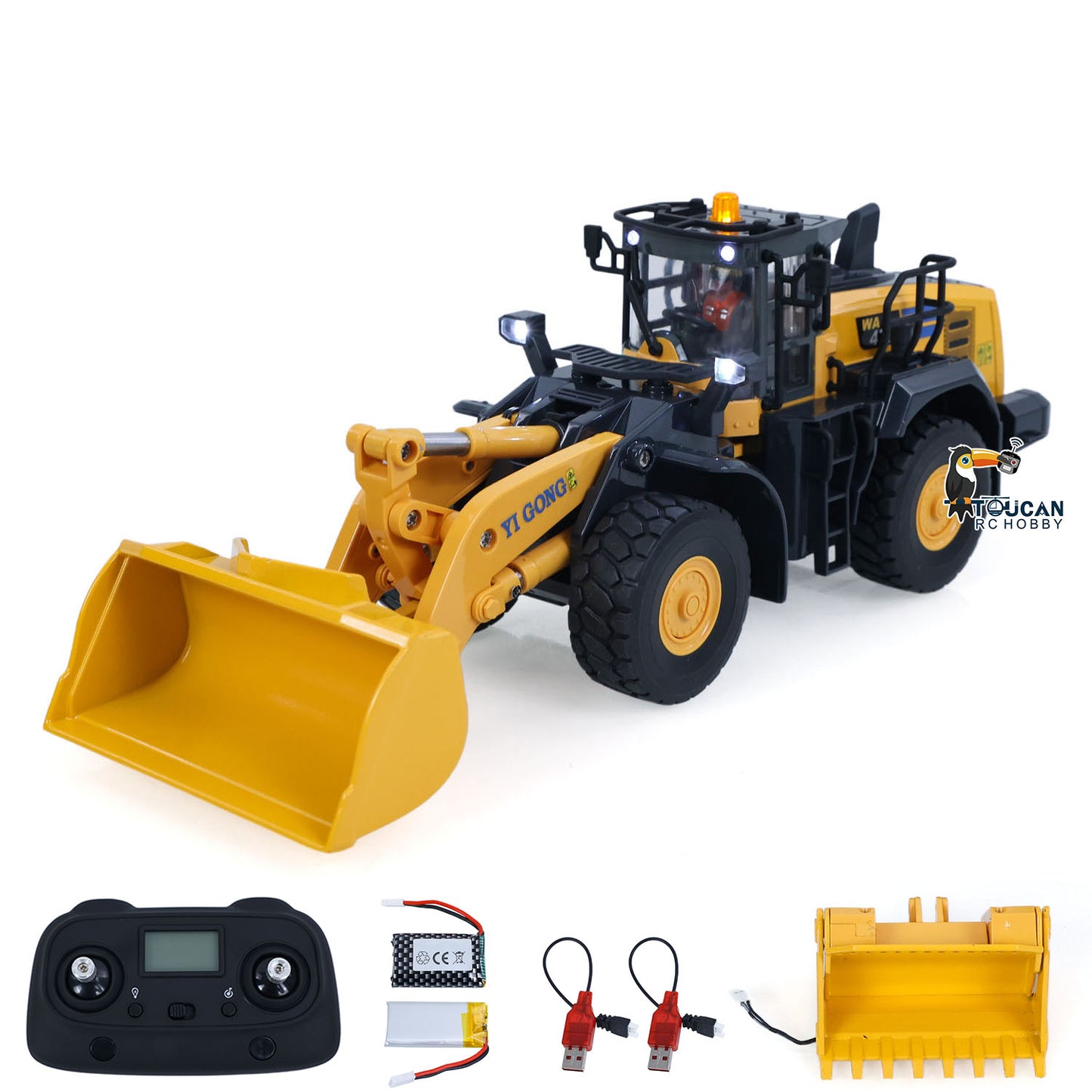 Half Metal 1/50 Electric Remote Control Loader Ready To Run Mini RC Engineering Vehicle Model Lights Sounds Desktop Level Gift