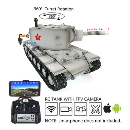 Henglong 1/16 7.0 Customized RC Tank 3949 Soviet KV-2 Gigant FPV RTR Road Wheeled Radio Control Metal Tracks 360 FPV