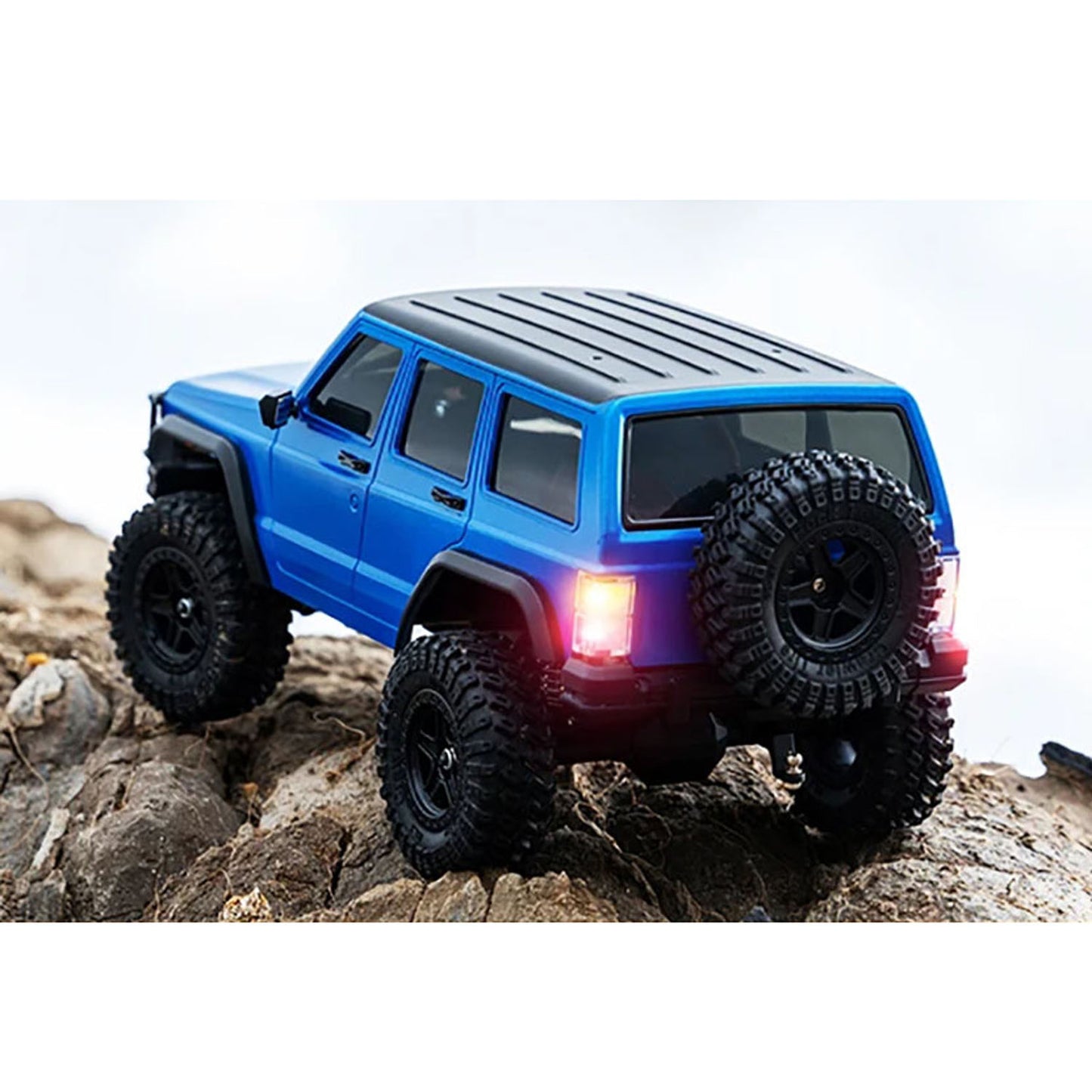 US Stock Plastic 1/18 4X4 RC Rock Crawler Remote Control Off Road Vehicle 3Speed Brushed Motor Metal Chassis Rail Multi-Terrain Model Car