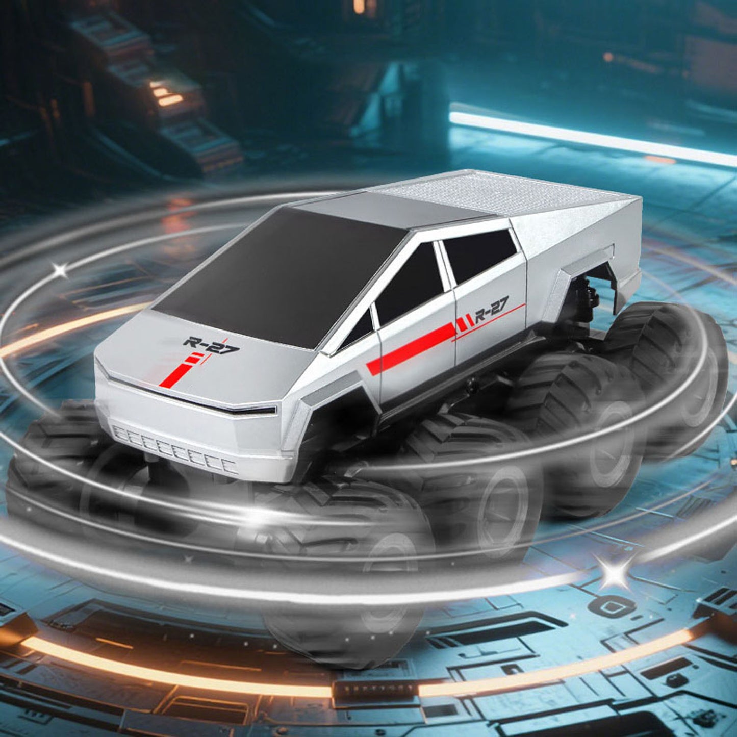 1/18 2.4G RC Pickup Truck Model Q218 8*8 Amphibious All Terrain Controlled Off Road Car Stunt Vehicle 360 Rotation RTR Battery