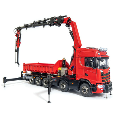 TOUCAN RC HOBBY LXY 770S 1/14 Metal 10x10 RC Roll On Off Crane Dump Truck RTR 10CH Valve 3-Speed Gearbox Fly Jib Arm Winch Differential Locks Light Sound Rear Axle Lift Steering