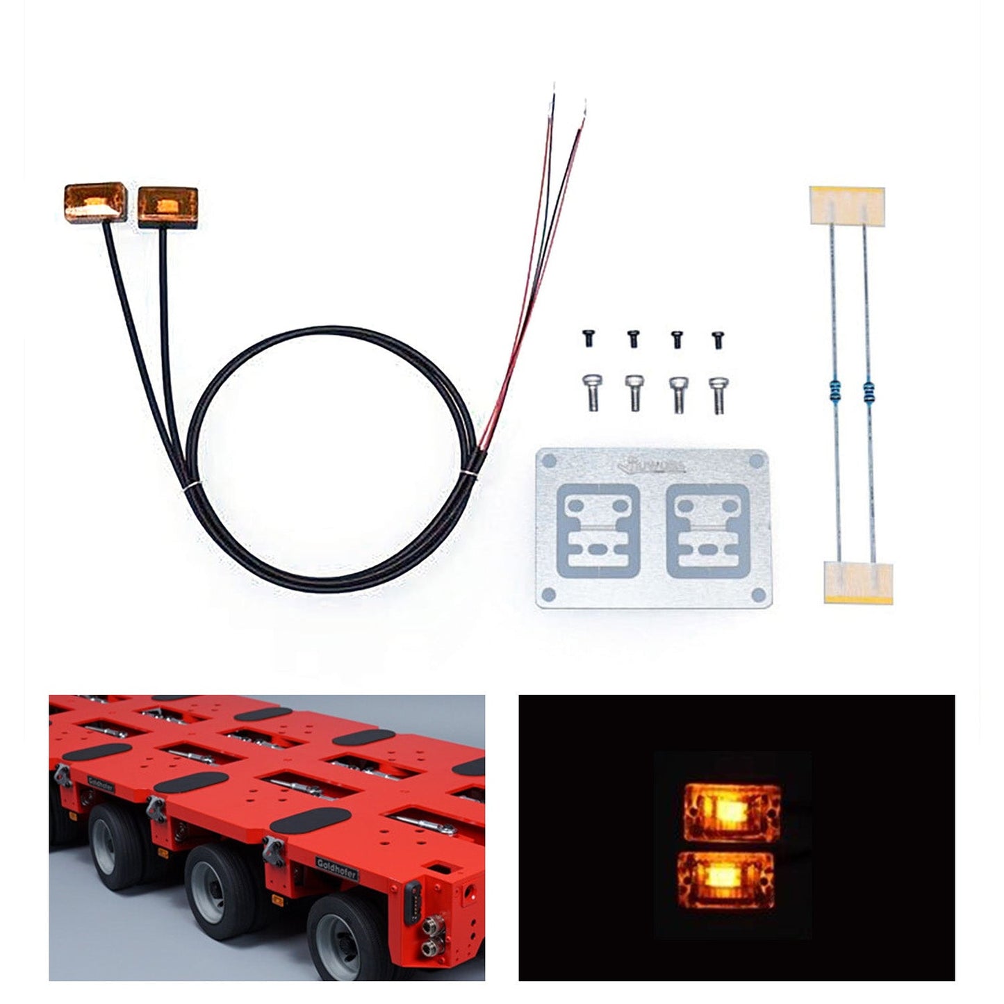 2.2V-3V LED Warning Light Plastic Marker Lamp for DIY TAMIYA 1/14 RC Tractor Truck Model Trailer Dumper Road Rescue Vehicle Car