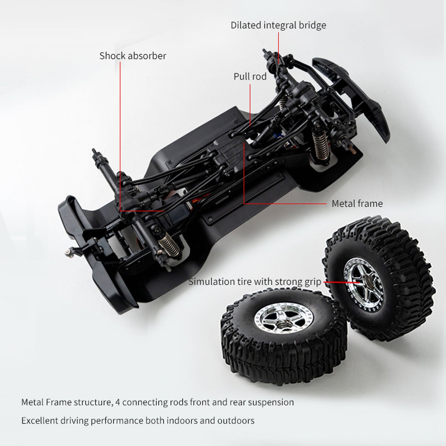 1:18 4*4 RC Simulation Rock Crawler Car C8801 2.4G Wireless Control Off Road Vehicle RTR Crawler Brushed Motor ESC LED Lights