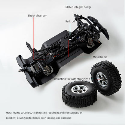 1:18 4*4 RC Simulation Rock Crawler Car C8801 2.4G Wireless Control Off Road Vehicle RTR Crawler Brushed Motor ESC LED Lights