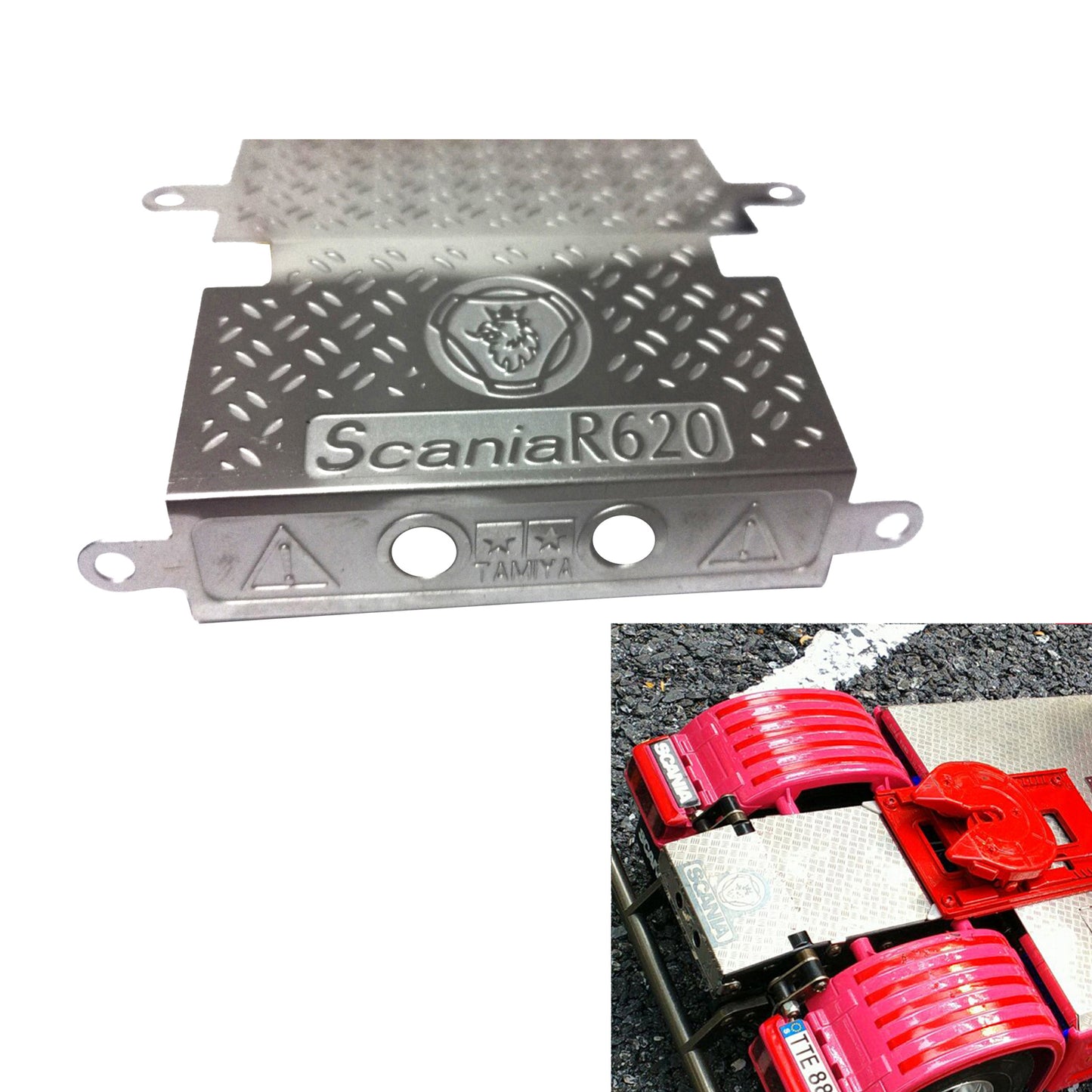 Degree Scale Model Metal Anti-skid Plate Universal for Upgrade Customize 1/14 TAMIlYA RC Tractor R470 56318 R620 56327 Truck Car