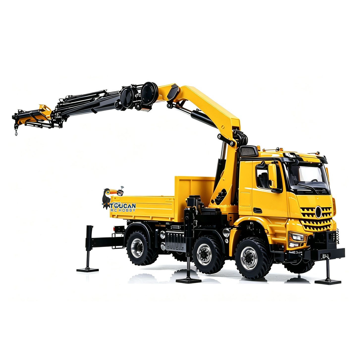 4151AK 1/14 Metal RC Agriculture Tractor Truck 6x6 Farm Lorry Hydraulic Crane Fly Jib Arm 3-Speed Gearbox Sound for Model Collector