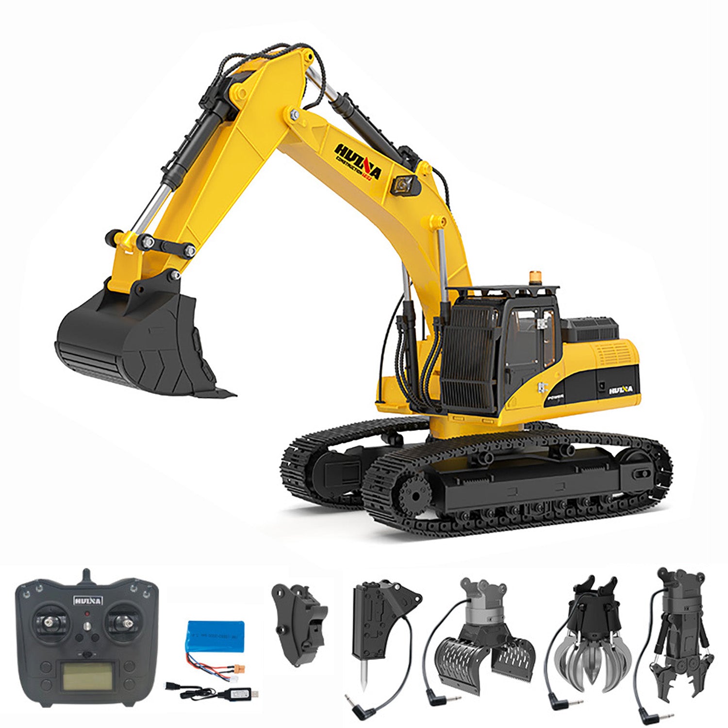 US Stock HUINA New Upgrade 580 1/14 Metal Excavator Model