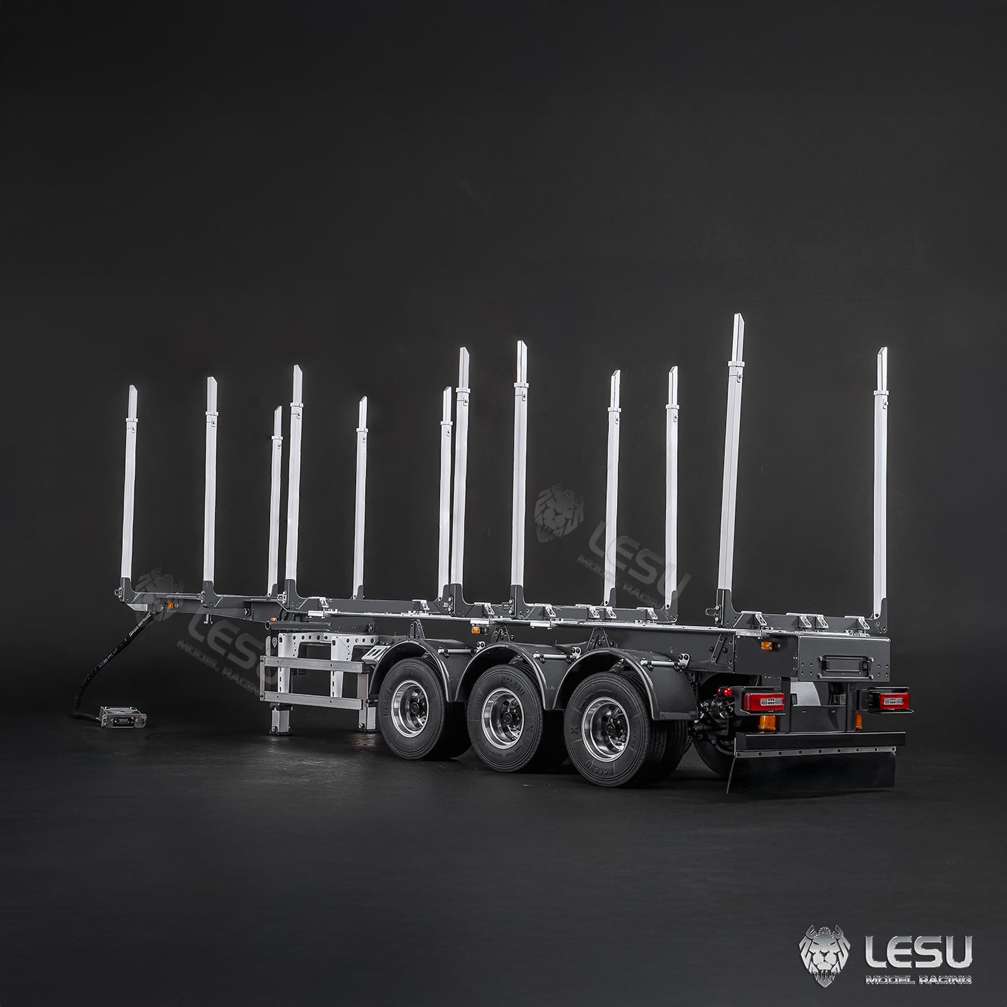 LESU A0053 1/14 Metal RC Log Semi Trailer with Electric Support Legs Magnetic Power Connector for Tractor Truck Weekend Outdoor Fun