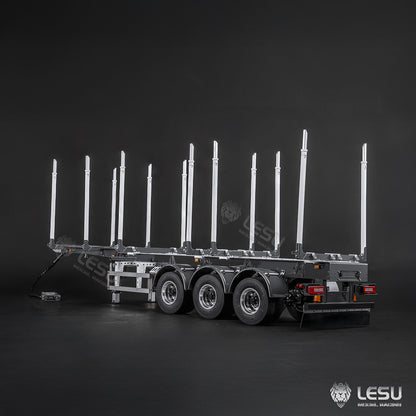 LESU A0053 1/14 Metal RC Log Semi Trailer with Electric Support Legs Magnetic Power Connector for Tractor Truck Weekend Outdoor Fun