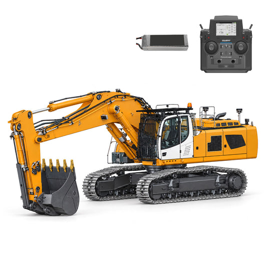 TOUCAN RC HOBBY LESU LR956 1/14 Metal 2Arms RC Excavator B0029 Hydraulic Drive Digger with Dual Pumps 9CH Valve Cab Protective Net Light System
