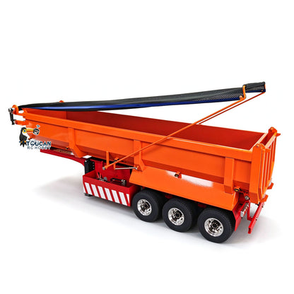 TOUCAN RC HOBBY HHG Model 1/14 RC Hydraulic Dump Trailer 3 Axle Metal U Shape Bed Remote Control Semi Trailers Model With Electric Support Legs Side Light