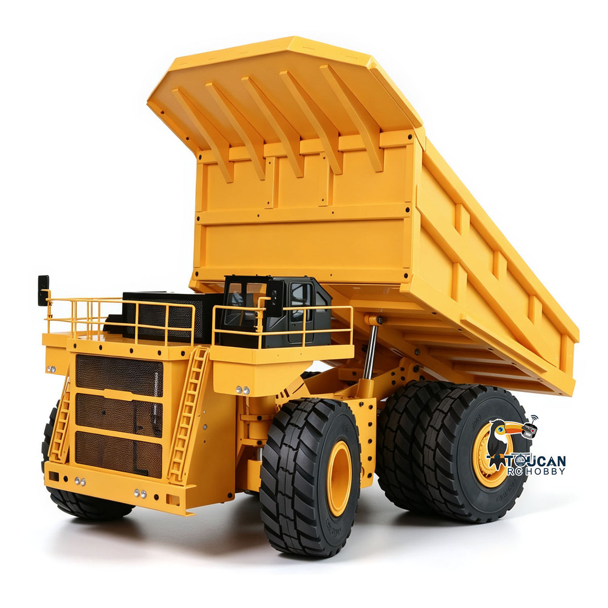 TOUCAN RC HOBBY JDMODEL JDM 118F Camion benne hydraulique radiocommandé 1/14 4x4, engin de chantier, modèle réduit, système d'éclairage évolutif