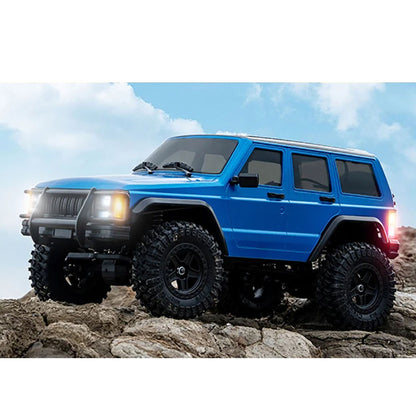 US Stock Plastic 1/18 4X4 RC Rock Crawler Remote Control Off Road Vehicle 3Speed Brushed Motor Metal Chassis Rail Multi-Terrain Model Car