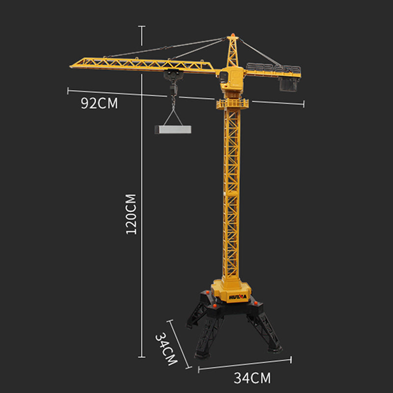 HUINA Toys Radio Lifting Tower Crane Model 1/14 Ready-To-Go 12CH 585 Gift 2.4G Remote Controller Battery Movable Crane Body Rotary