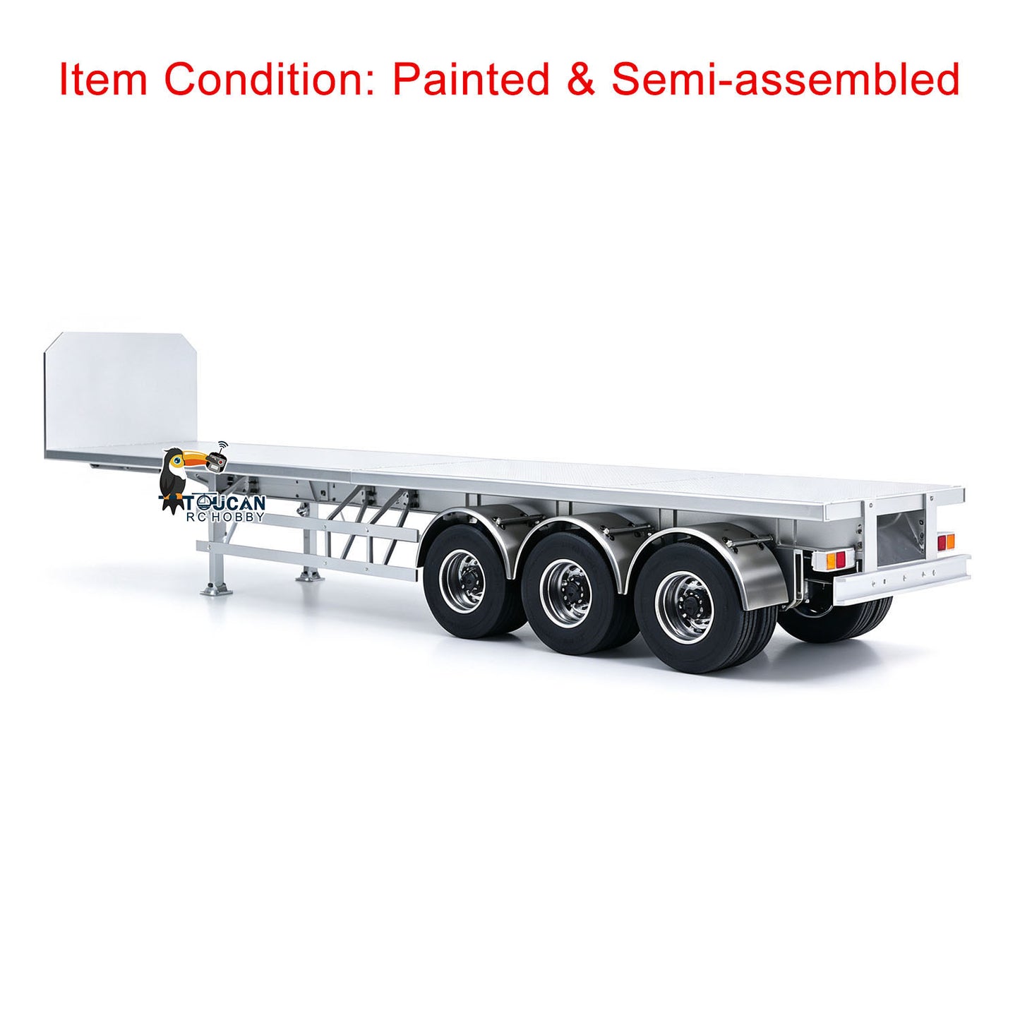 TOUCAN RC HOBBY MD Metal 3Axles Flatbed Trailer Manual Support Legs for 1/14 Remote Control Tractor Truck 770S RC Digger Loader DIY Model