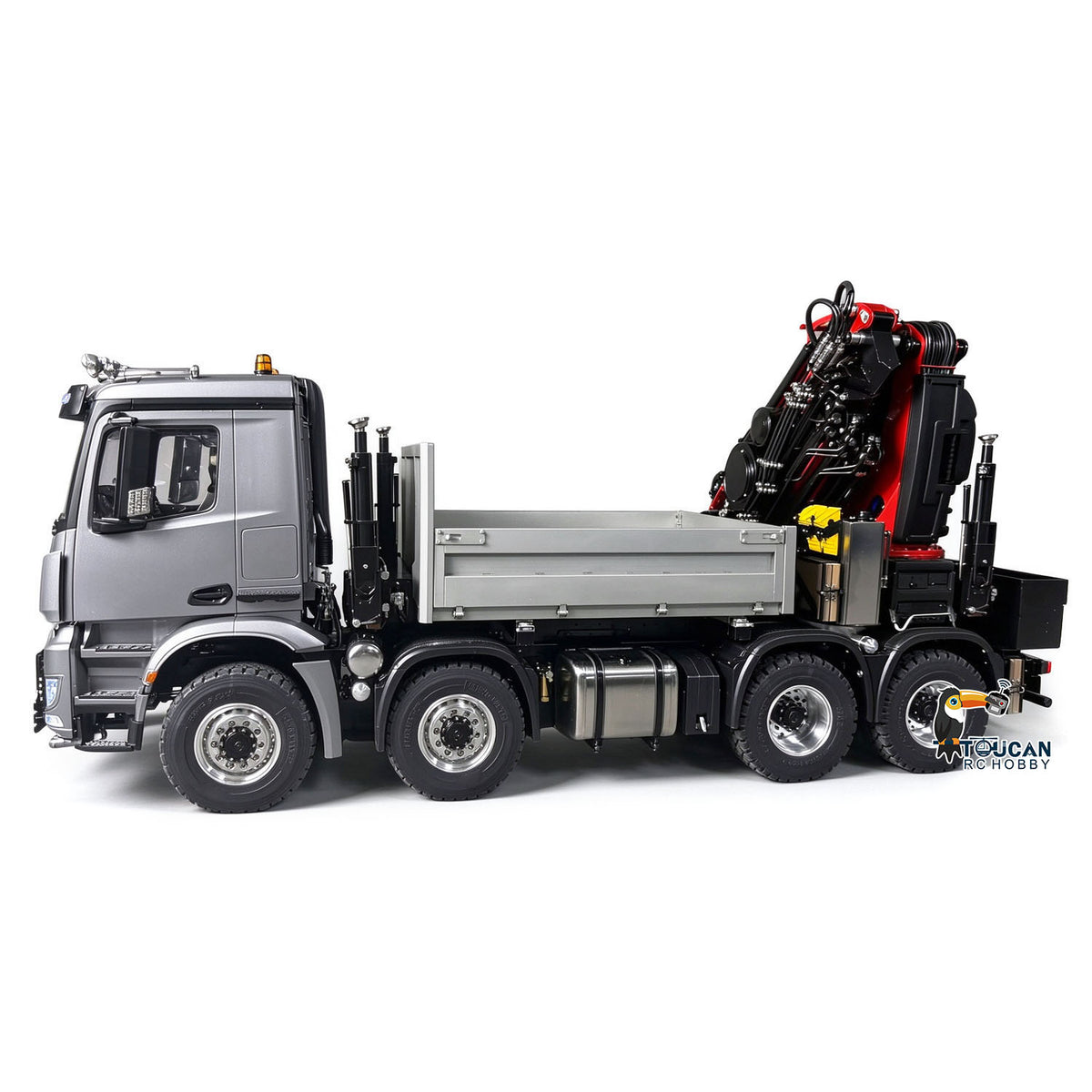 TOUCAN RC HOBBY LXY 1:14 Metal RC Hydraulic Crane Tractor Truck 8X8 Remote Control Lorry Extension Jib Electric Winch Removable Cargo Bed 3 Speed Differential Locks Axles