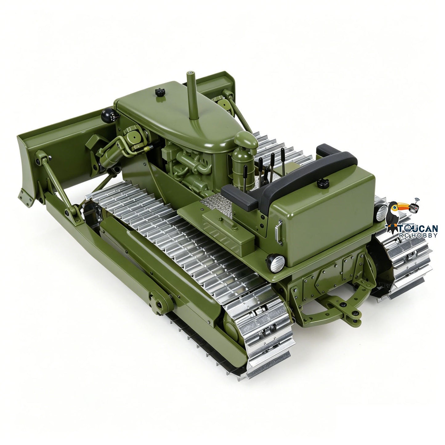 In Stock Metal 1/14 RC Bulldozer D7 Remote Control Dozer Model Hydraulic Construction Vehicles Truck Flysky Radio CNC Light Sound Battery