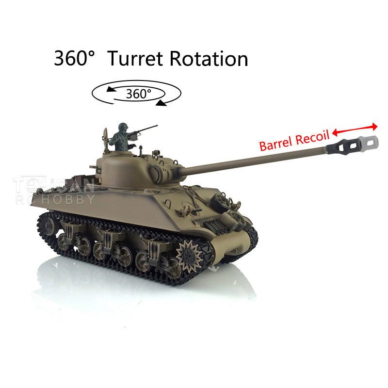 TOUCAN RC HOBBY Henglong 1/16 TK7.0 Plastic 3898 USA M4A3 Sherman RTR RC Tank Barrel Recoil Smoke 360 Degrees Turret Infrared Combat BB Unit Sound Light