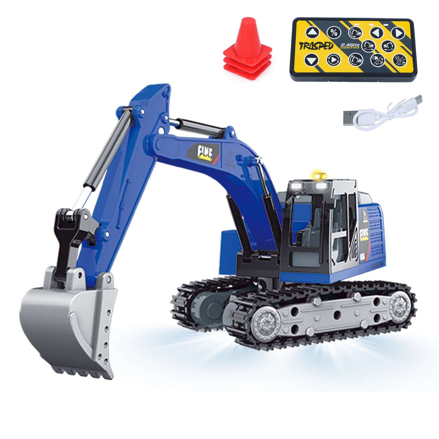 HG4-301 1/64 Alloy Electric RC Tracked Excavator Ready to Run Light Sound Unit Remote Control Digger Battery Multi Color Model