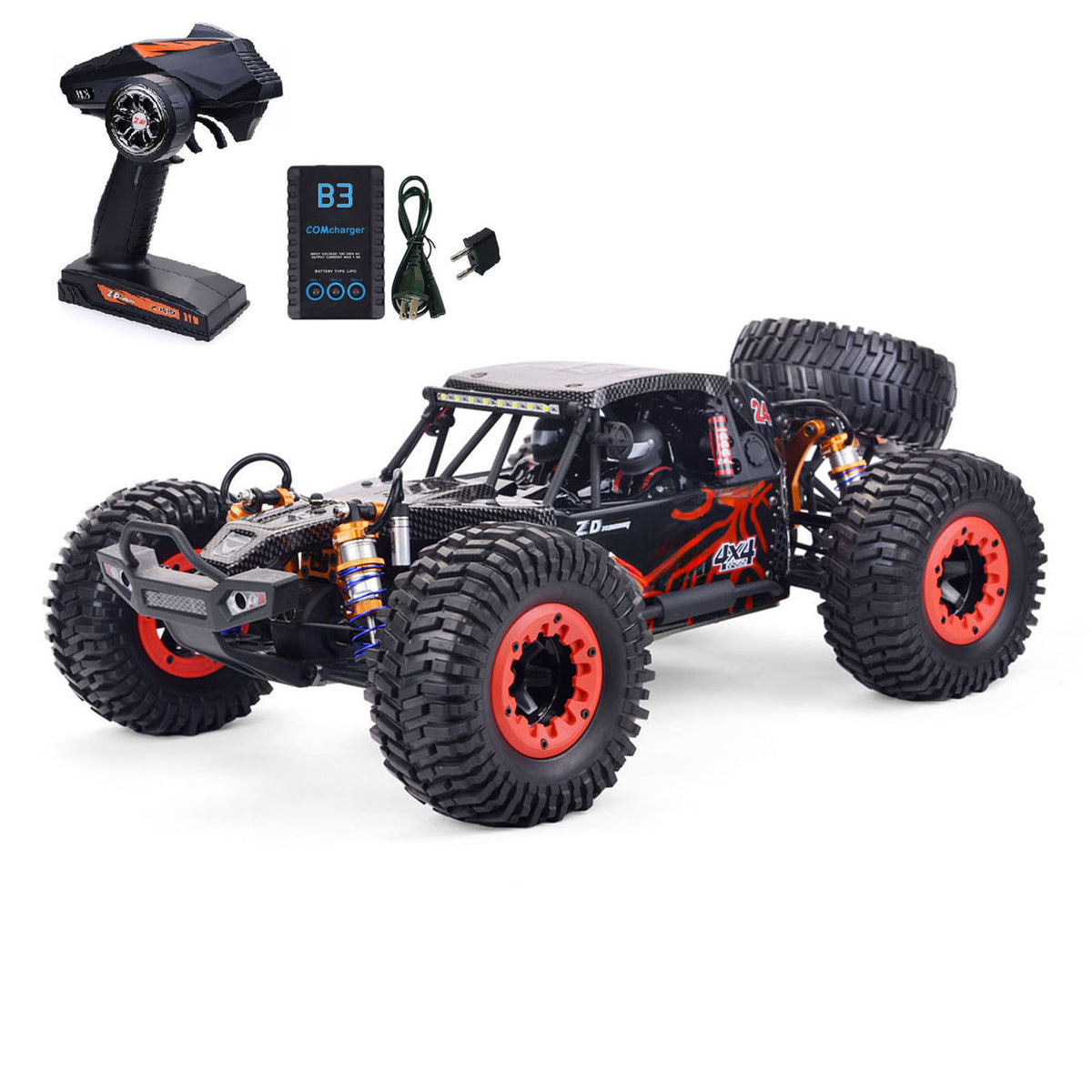 TOUCAN RC HOBBY ZD Racing 1/10 DBX 104 Radio Controlled Off Road Car Spare Tire Version 4WD Electric RC Desert Racer Metal Oil Filled Shocks