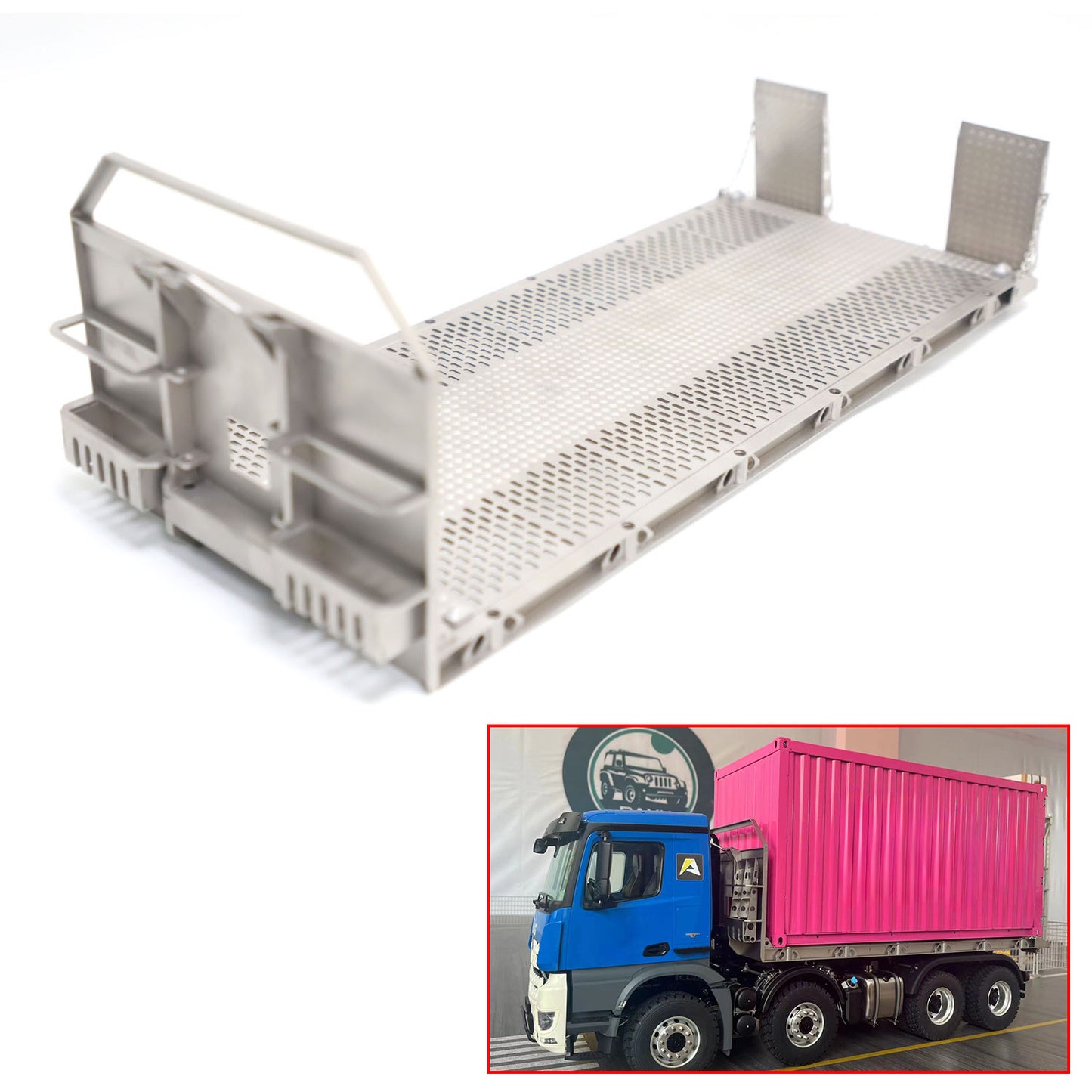 Metal Timber Flatbed for Kabolite 1/14 8X8 K3365 K3366 RC Hydraulic Dumper Radio Controlled Truck DIY Spare Parts