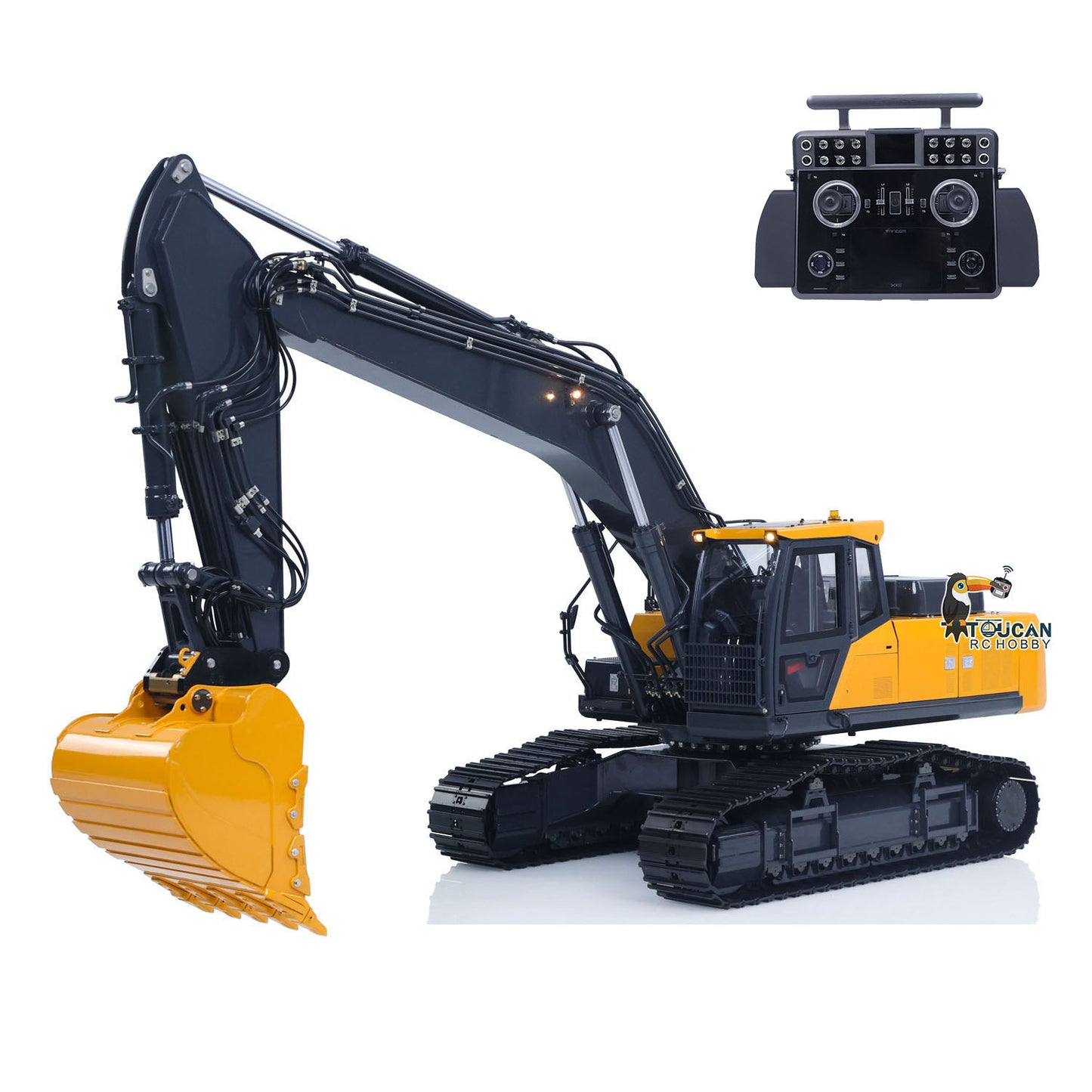 In Stock Metal 1/14 Super Frog Remote Control Hydraulic Excavator E400 Pro 9CH Valves RC Digger Stainless Steel Arm Frsky XE Radio
