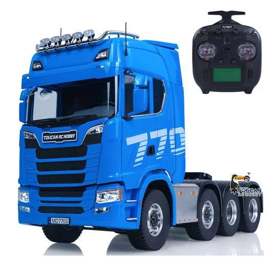 TOUCAN RC HOBBY MODO 1/14 8x8 Remote Control Tractor Truck 2Speed Transmission RC Lorry Vehicle Metal Chassis Light Sound System No Differential Lock