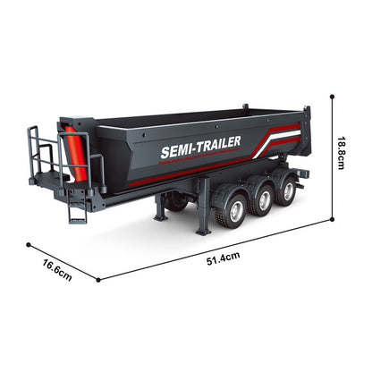 In Stock HUINA 1/18 Electric Lifting Remote Control Semi Dump Trailer for RC Tractor Truck 1501 Tail Light Support Leg No Sound System