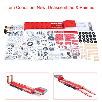 1/14 RC Metal Semi Trailer Painted KIT LESU A0055 Hydraulic System 5 Axles Steering for DIY Remote Control Dump Truck Model
