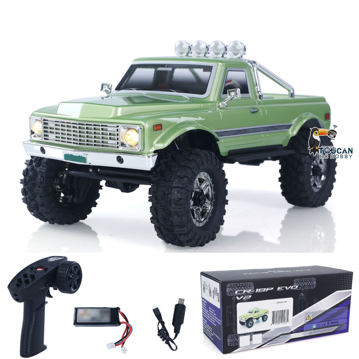 In Stock CR18P 1810504 Convoy EVO V2 Hobby Plus 1/18 AWD Remote Control Rock Crawler Electric Mini RC Off Road Vehicle Lights Battery
