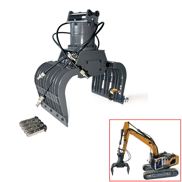 TOUCAN RC HOBBY XDRC Metal Sieve Bucket Claw Grab LED Lights Ripper Scarifier Shear for 1/14 L945 RC Hydraulic Excavator Digger Heavy Construction Cars