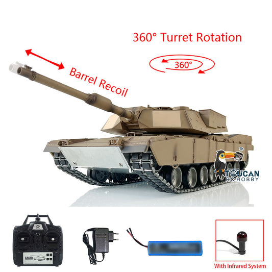 HengLong 1/16 Factory Original Refitted Painted RC Tank Metal Chassis Plastic Uppper Hull RTR 3918 M1A3 Abrams Hobby Models