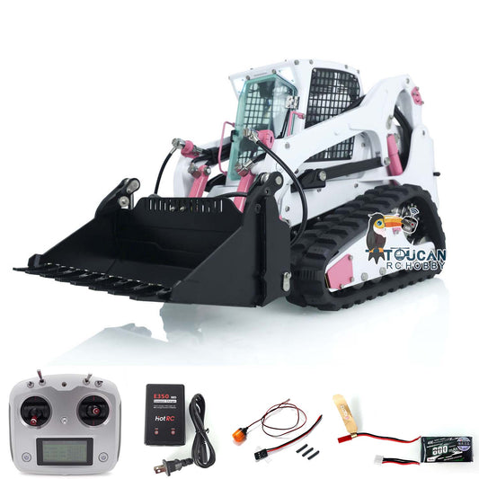 LESU 1/14 Aoue-LT5 Tracked Skid-Steer RC Hydraulic Loader RTR Remote Control Construction Car Model Rotating LED Light FS-i6S Transmitter Sound