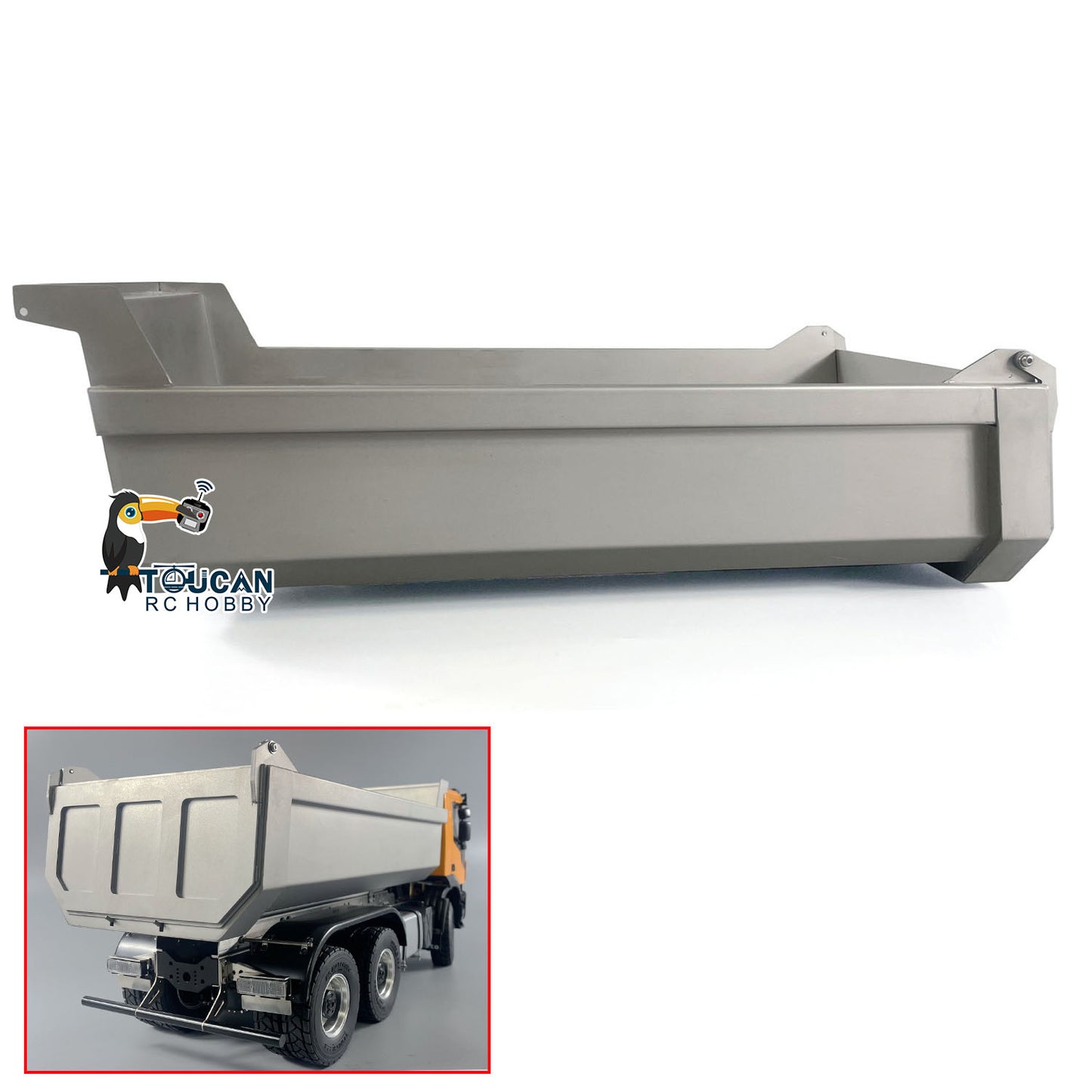 MODO Metal U-shaped Dump Bucket for 1/14 6x6 4x4 RC Hydraulic Dumper Truck Tipper Vehicle DIY Models for Professional Enthusiast