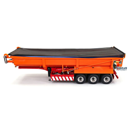 TOUCAN RC HOBBY HHG Model 1/14 RC Hydraulic Dump Trailer 3 Axle Metal U Shape Bed Remote Control Semi Trailers Model With Electric Support Legs Side Light