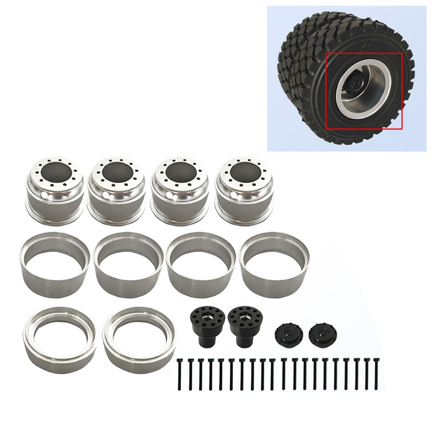 JDModel Metal Wheel Hub Brake Drum for 1/14 JDM-81 Off-road Vehicle Tire TAMIYA RC Tractor Truck Power/Unpower Axles LESU Remote Controlled Dumper DIY Model