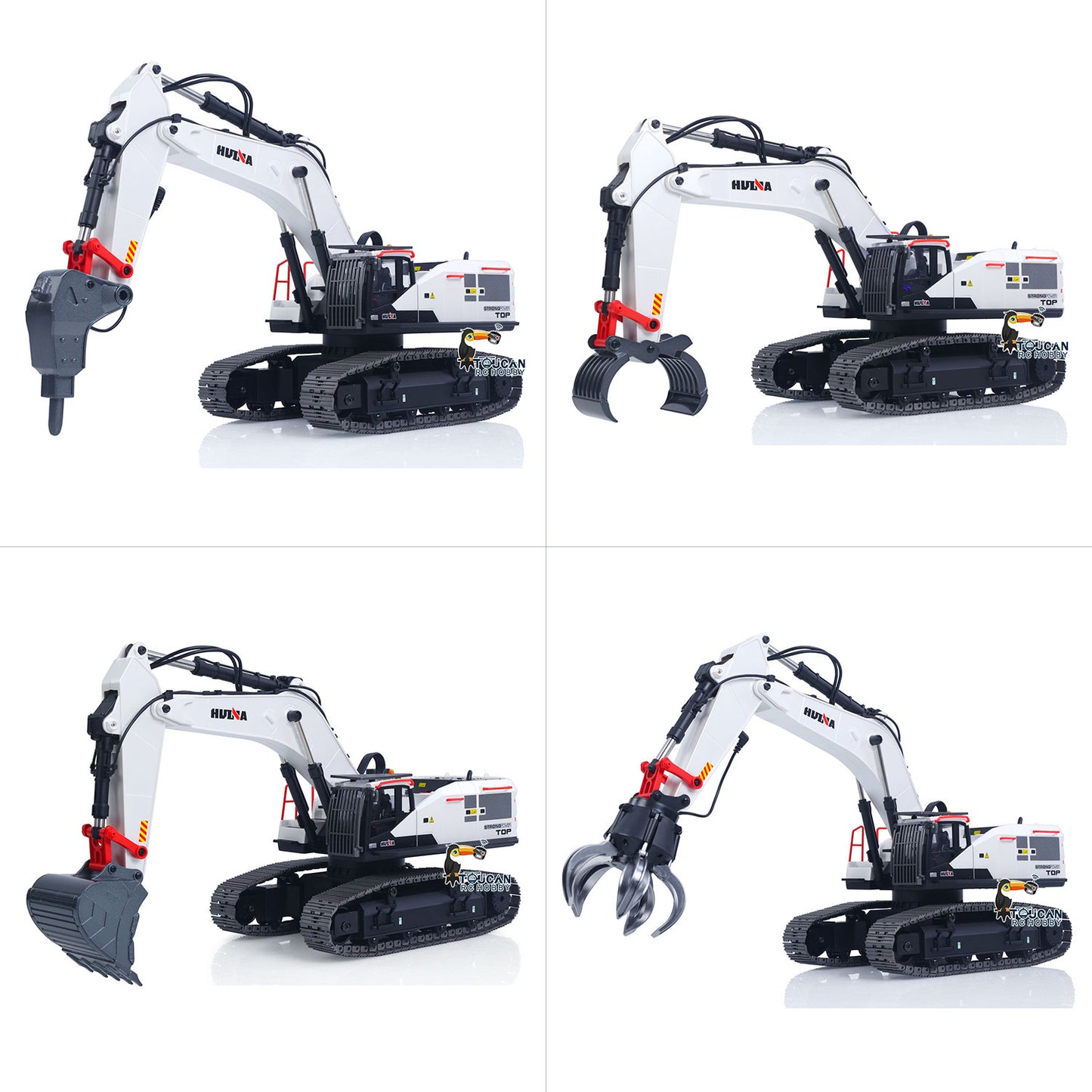 US Stock 1/14 HUINA RC Metal Remote Controlled Excavator 1594 594 2.4G Radio Light Battery USB 22CH Sound Gift Boys Girls