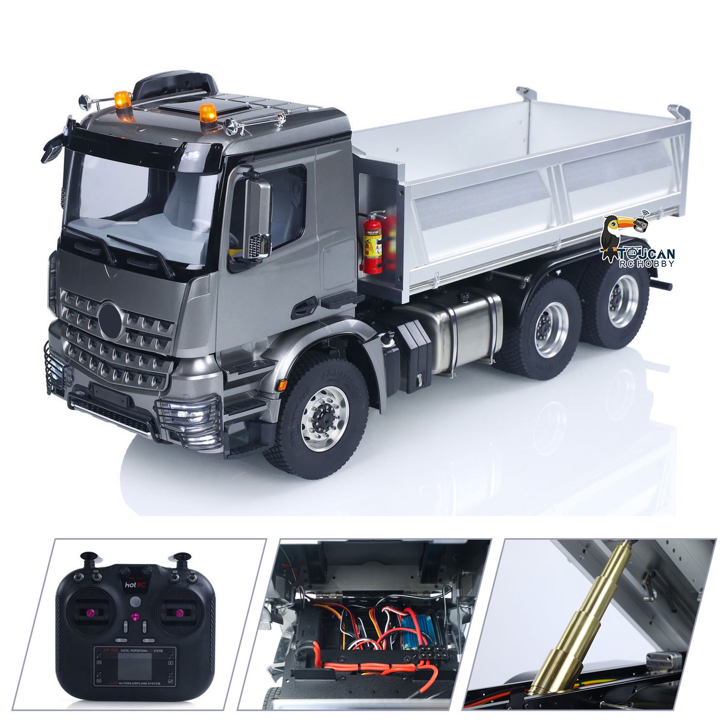 In Stock MD 1/14 6*6 Metal RC Hydraulic Dumper Truck 3348 2025Type 6WD Radio Controlled Tipper Lorry Car Model Metal Chassis 2Speed Gearbox Light Sound ESC Motor