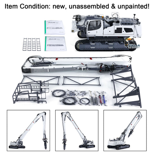 In Stock LESU Metal 1/14 RC Full Hydraulic Excavator LR960 KIT DIY Demolition Arm Model Light Unassembled Unpainted Emulated Hobby Car