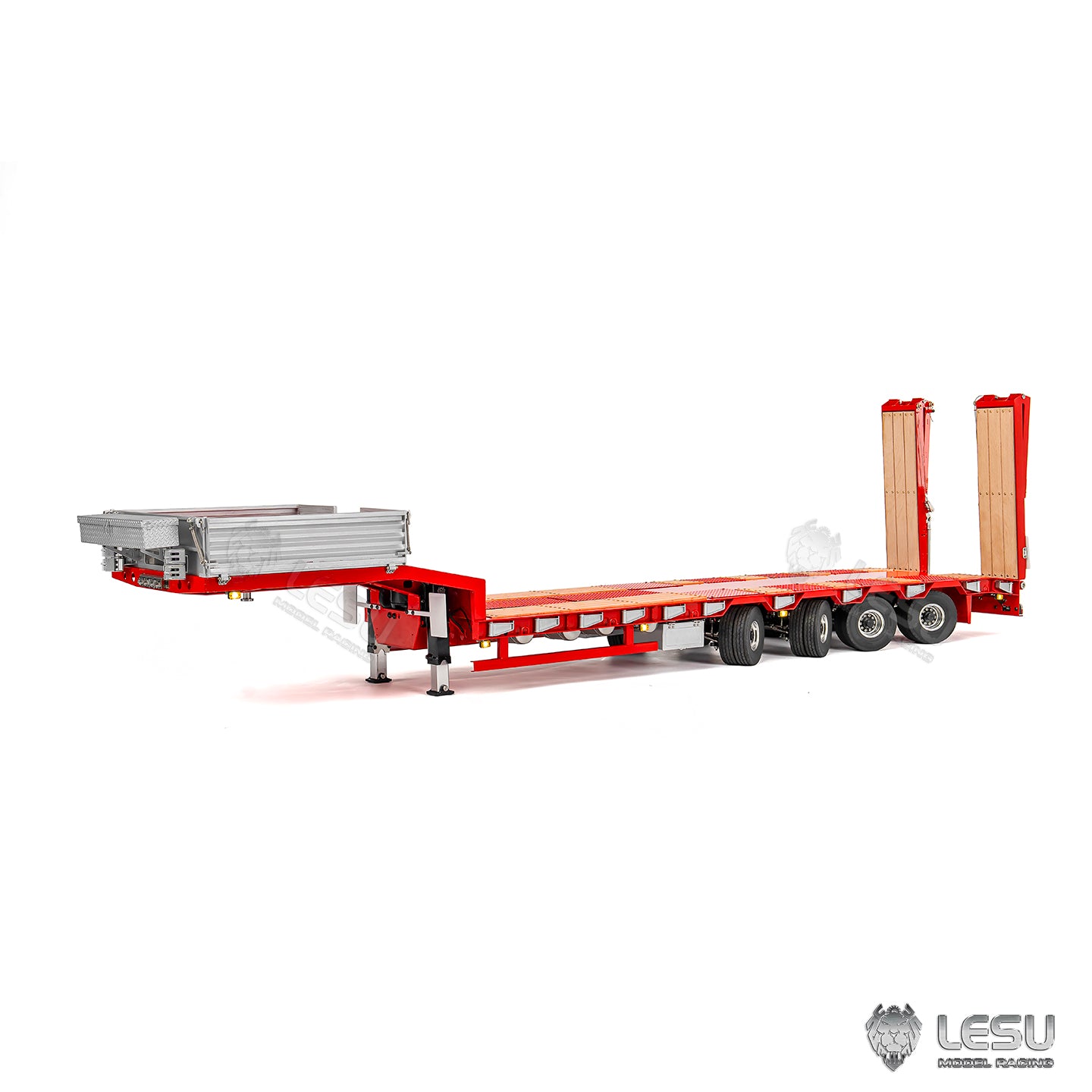 LESU Metal 1/14 RC Trailer A0054 Hydraulic Lifting Tailboard 4 Axles Steering Available for DIY RC Tractor Truck Lorry Car Model