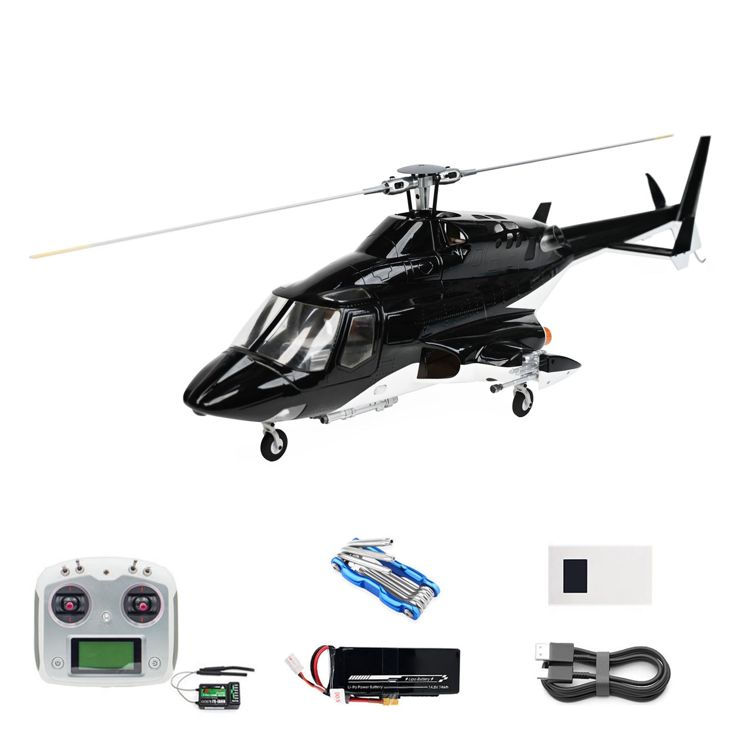 TOUCAN RC HOBBY FLYWING 470L Airwolf RC Helicopter 2-Blade Scale Model ACE GPS ATT RTF with Retractable Landing Gear Brushless Motor