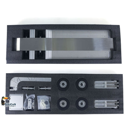 US Stock 1/14 DoubleE Metal 2 Axels Low Trailer Flatbed E012 001 for Remote Control Tractor Truck E113 RC Lorry Car Model Upgrade Parts