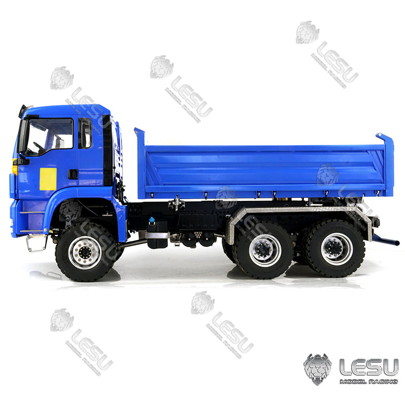 LESU 1/14 Metal Remote Controlled TGS Three-way Transmission Dumper Truck Hydraulic Lights Sound System ESC Servo
