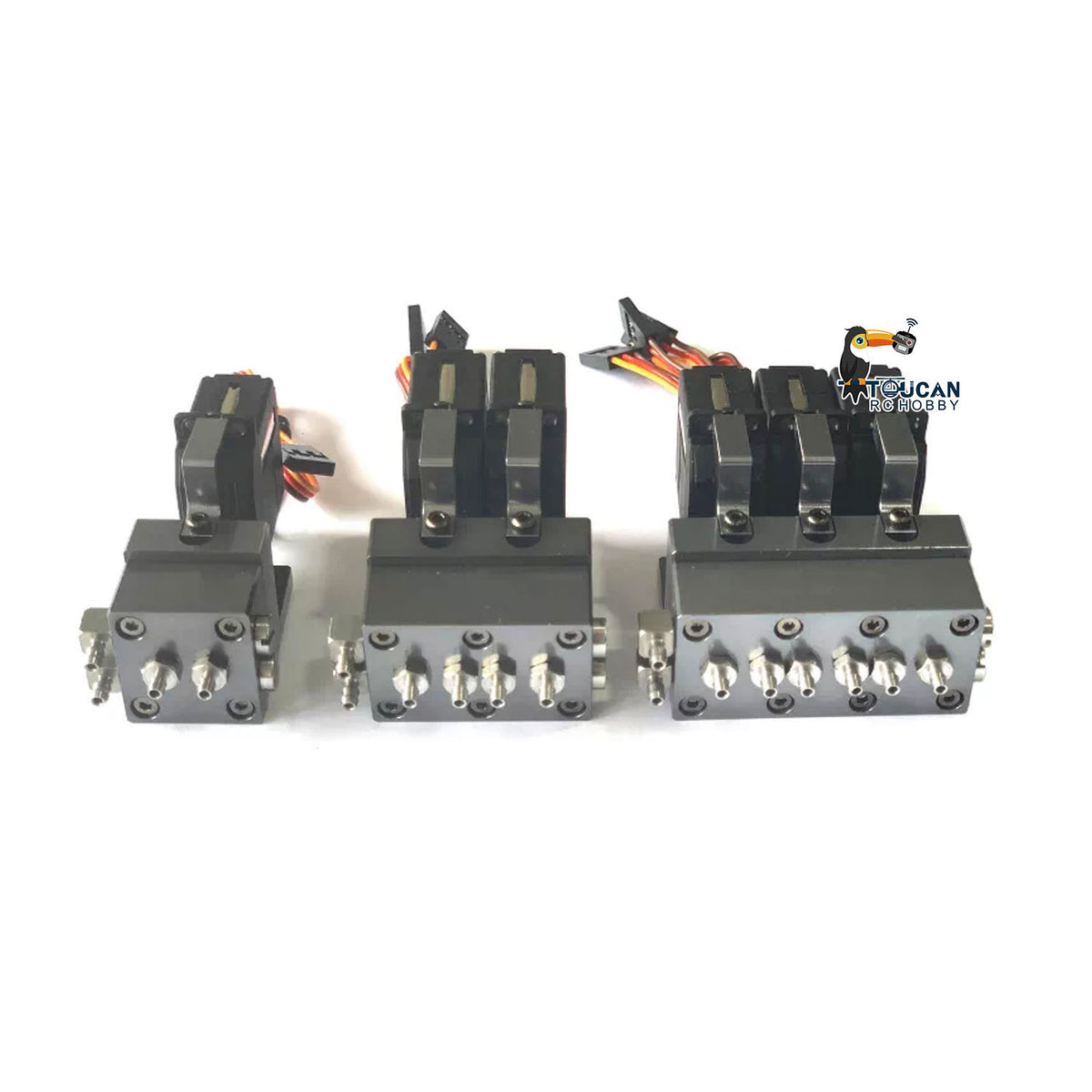 TOUCAN RC HOBBY 1CH 2CH 3CH 4CH 5CH Metal Directional Valve W/ Servo Spare Part for 1/14 RC Excavator Loader forklift Radio Controlled Truck Model