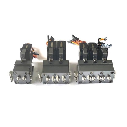 TOUCAN RC HOBBY 1CH 2CH 3CH 4CH 5CH Metal Directional Valve W/ Servo Spare Part for 1/14 RC Excavator Loader forklift Radio Controlled Truck Model