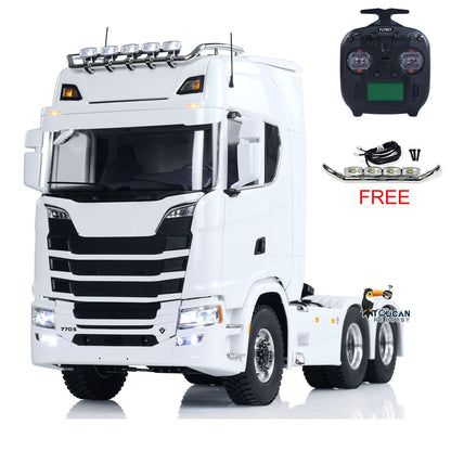 TOUCAN RC HOBBY MD 1/14 6x6 Metal RC Tractor Truck 770S Remote Control Car Model 2 Speed Transmission Metal Chassis FlySky ST8  CNC Differential Lock Axles Sound Light Motor Servo ESC